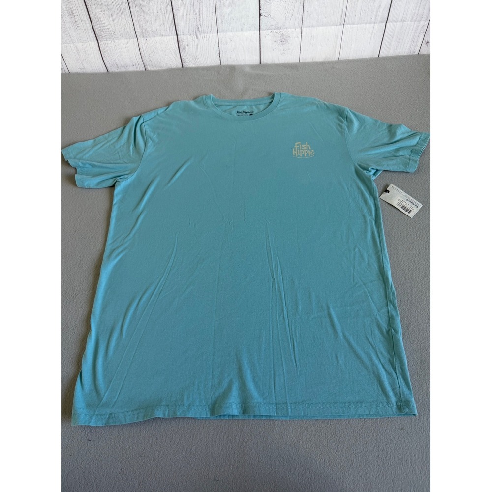 Fish Hippie Co Mens Journey Tee Ranger Blue Cotton Graphic T-Shirt XL